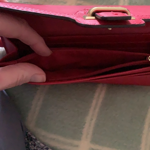 Coach Taylor Coral Colored Leather Flap Wallet - Picture 8 of 10